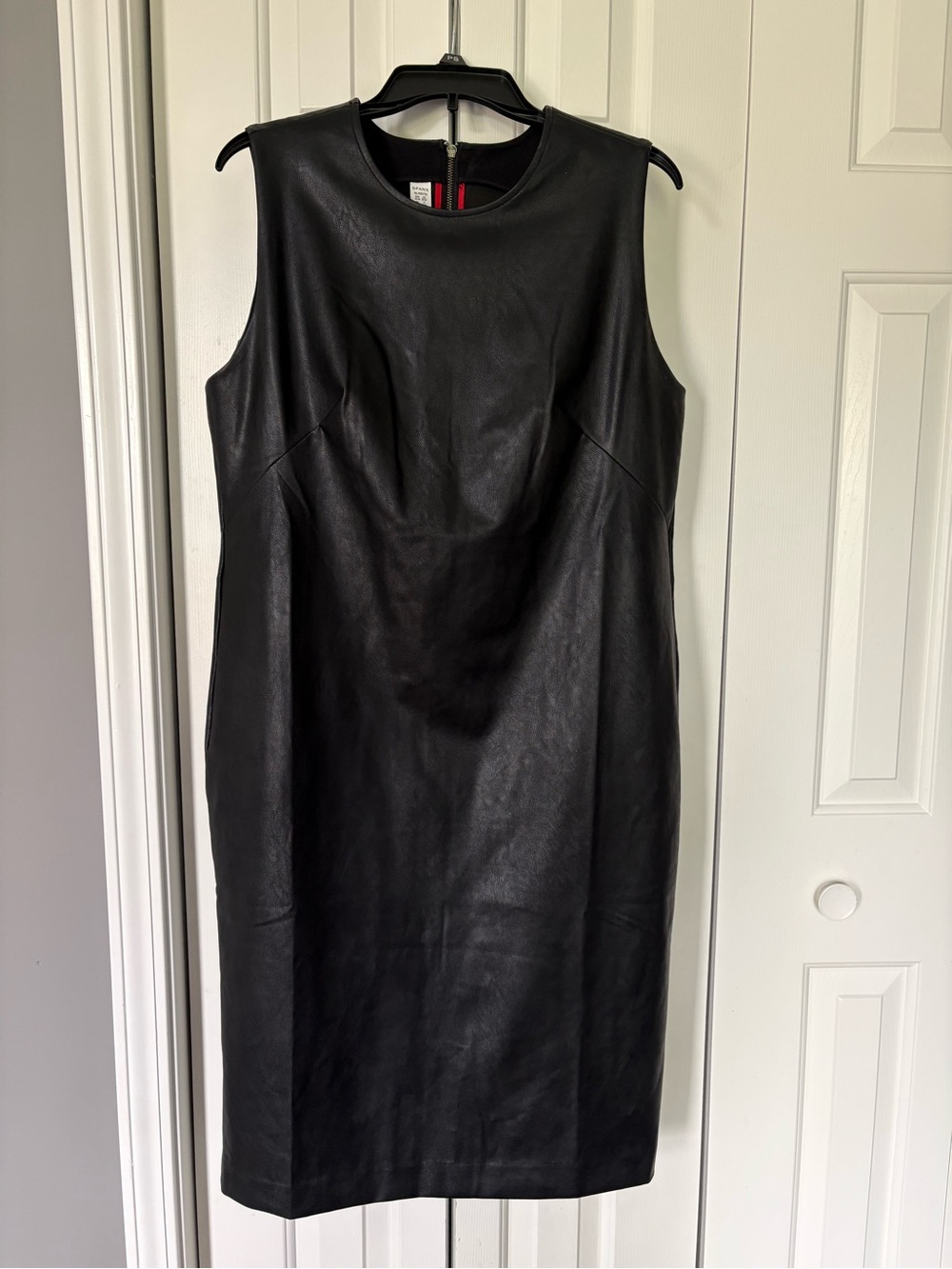 SPANX Black Dress with Red Trim and Exposed Zipper